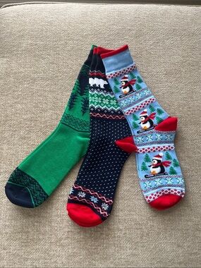 Novelty Holiday Pattern Men's Crew Socks - 3 Pairs